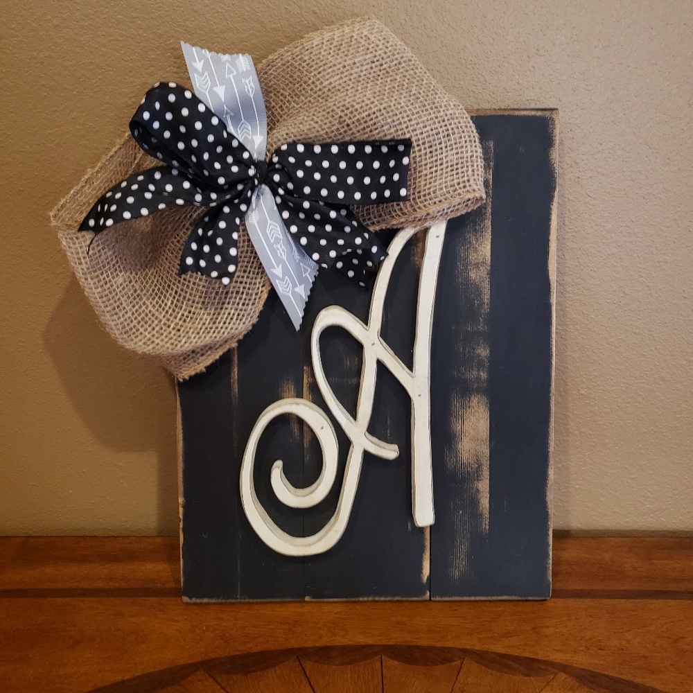 Hand made letter "A" wall art